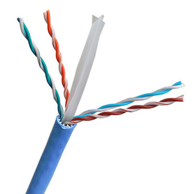 كابل Cat6a Lan المعزول من البولي فينيل كلوريد 500 ميجا هرتز TIA568 C.2 موصل CCA نحاسي أزرق