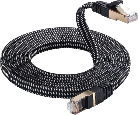النايلون المضفر Cat7 التصحيح الحبل مانعة لتسرب الماء عالية السرعة 10Gbps
