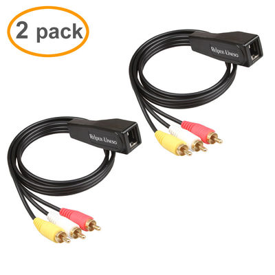 كابل تمديد صوت RCA أنثى مستقر 3 ، محول RCA متعدد الأغراض إلى RJ45