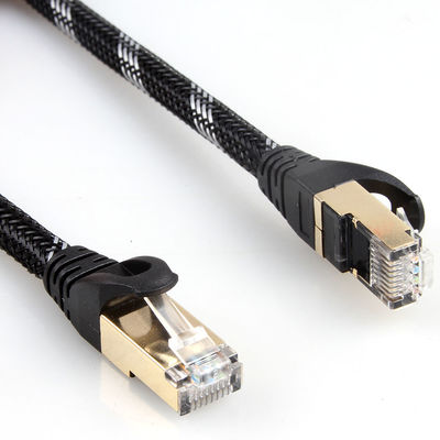 كابل شبكة مضفر 10 جيجابت في الثانية ، كابل RJ45 Cat 7 لشبكة جيجابت إيثرنت