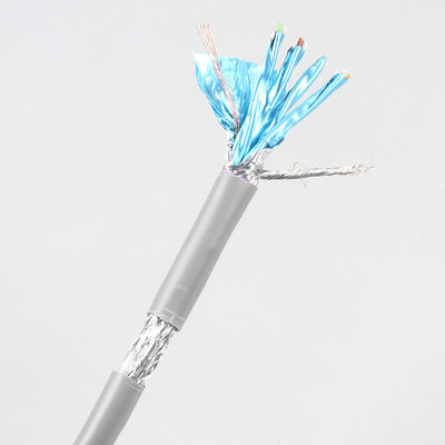 زوج شبكي ملتوي محمي من Cat 7 ، 100 متر 305 متر ، رمادي اللون