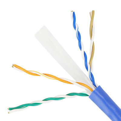 كابل إيثرنت نحاسي نقي Cat6 Lan 1000 قدم CU 4PR 23AWG 0.57 مم للداخل