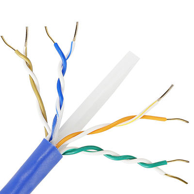 كابل إيثرنت نحاسي نقي Cat6 Lan 1000 قدم CU 4PR 23AWG 0.57 مم للداخل