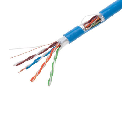 كابل CAT6 FTP أزرق 0.57 مم ، كابل عملي من النحاس النقي Cat6