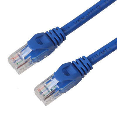 24AWG Blue Cat6 Patch Cord BC7 / 0.2 سترة UTP PVC مع موصل 8P8C