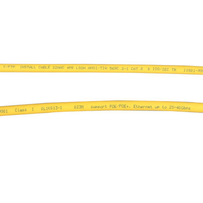 كبل FTP 22AWG Cat6a S ثابت ، 4 أزواج LSHF LSOH Cat6a S / FTP LSZH