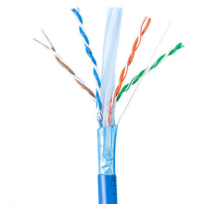 كابل Cat6a Lan المصنوع من النحاس العاري المصمت 1000 قدم أزرق 23AWG 750MHz PoE ++