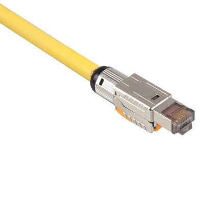 LSZH Ethernet Cat 8 Lan Cable S / FTP 22AWG مزدوج اللون أصفر محمي