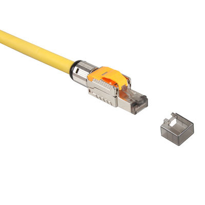 LSZH Ethernet Cat 8 Lan Cable S / FTP 22AWG مزدوج اللون أصفر محمي