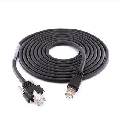 كابل إيثرنت للكاميرا الصناعية Cat6A S / FTP RJ45 8P مع برغي قفل GigE