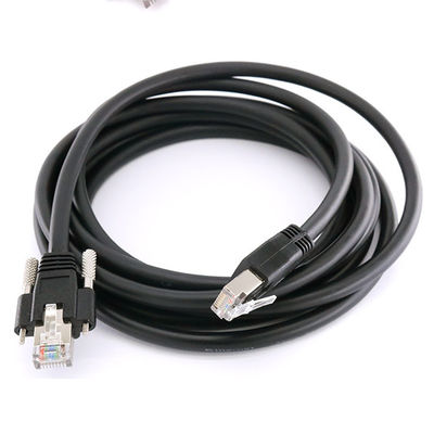 كابل إيثرنت للكاميرا الصناعية Cat6A S / FTP RJ45 8P مع برغي قفل GigE
