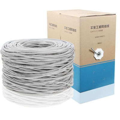 كابل إيثرنت شبكة متين 23AWG Cat5e ، 4 أزواج كابل UTP محمي بطول 1000 قدم