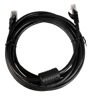 كابل إيثرنت أسود 24AWG Cat 6 ، موصل RJ45 ، سلك إيثرنت 100 قدم