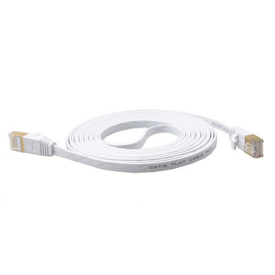 كابلات شبكة إيثرنت لان من Cat6 باللون الأبيض مع موصلات Rj45 Snagless المحمية بالذهب