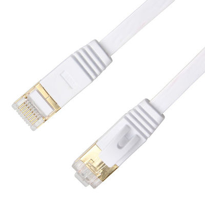 كابلات شبكة إيثرنت لان من Cat6 باللون الأبيض مع موصلات Rj45 Snagless المحمية بالذهب