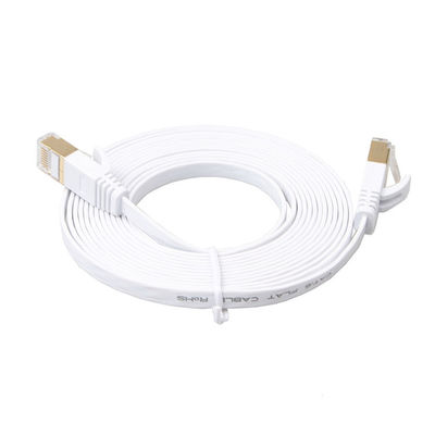 كابلات شبكة إيثرنت لان من Cat6 باللون الأبيض مع موصلات Rj45 Snagless المحمية بالذهب
