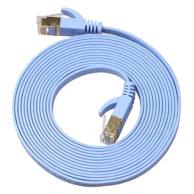 4 Ft Cat6 Flat Ethernet Lan Cables أزرق مع موصلات Rj45 Snagless المحمية الذهبية