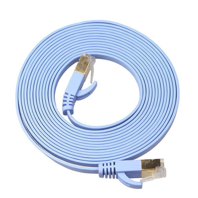 4 Ft Cat6 Flat Ethernet Lan Cables أزرق مع موصلات Rj45 Snagless المحمية الذهبية