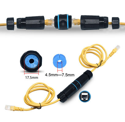 في الهواء الطلق IP68 مضمن موصل مقاوم للماء CAT6 STP أنثى إلى أنثى