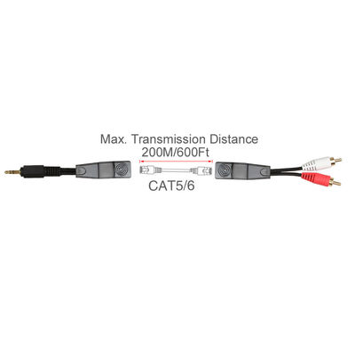 كابل إشارة صوت RCA 3.5 مم أحمر أبيض اللون مناسب Cat5 Cat6 Cat7 Cat8