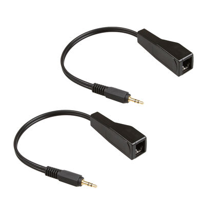 يجمع سلك Cat5 Cat6 المخصص 3.5 مللي متر ستيريو إلى موسع صوت RJ45 للإناث