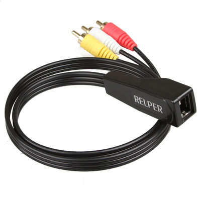 كابل تمديد صوت RCA أنثى مستقر 3 ، محول RCA متعدد الأغراض إلى RJ45