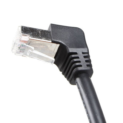 كابل عملي Cat 6 STP مستقيم إلى أسفل بزاوية 90 درجة