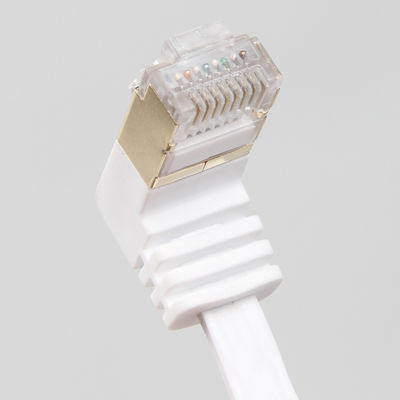 كابل إيثرنت Cat6 ثابت مستقر أبيض ، سلك جيجابت إيثرنت عملي