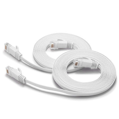 كابلات التصحيح المسطحة فائقة النحافة Cat6 متعددة الأغراض مع RJ45 8P8C