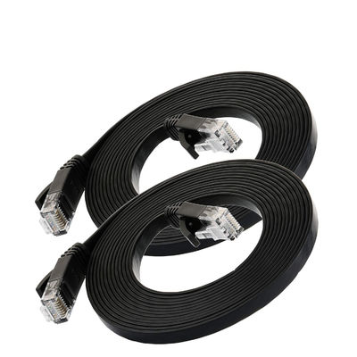 كابلات التصحيح المسطحة فائقة النحافة Cat6 متعددة الأغراض مع RJ45 8P8C