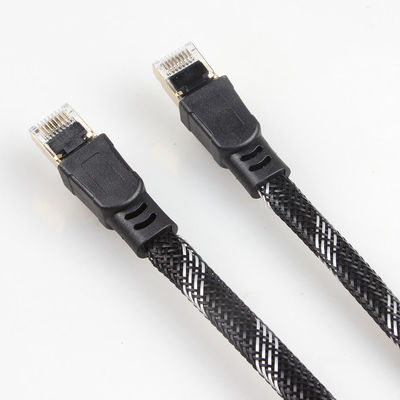 كابل شبكة Rj45 Cat8 شديد التحمل ، سلك تصحيح مضفر من النايلون Cat 8