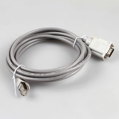 CAT5E Ethernet Industrial Wire Harness 26AWG 8P8C RJ45 إلى DB9 أنثى اللون الرمادي