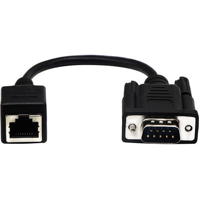 كابل Cat5 Cat6 RJ45 إلى RS232 ، تجميعات كابل إيثرنت الصناعي DB9 9 دبوس