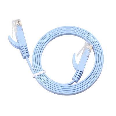 كابل التصحيح المسطح للشبكة CAT 6 أزرق 0.5 م 1 م 2 م إلى 100 م عرض النطاق الترددي 350 ميجاهرتز