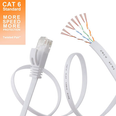 الحبل التصحيح Cat6 في الأماكن المغلقة في الهواء الطلق 100 قدم 10 جيجابت في الثانية نحيف مسطح دائم