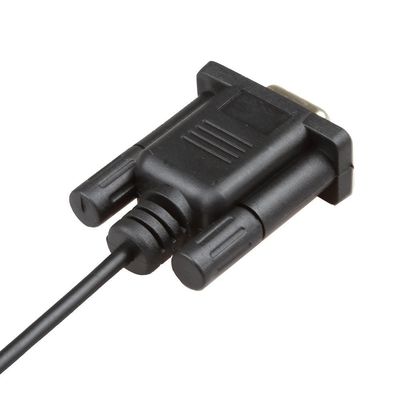 أسود RS232 سلك تسخير كابل DB9Pin أنثى إلى تيار مستمر 3.5 ملم مستقر
