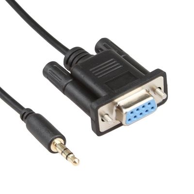 أسود RS232 سلك تسخير كابل DB9Pin أنثى إلى تيار مستمر 3.5 ملم مستقر