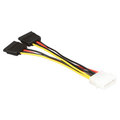 OEM SATA Power Wire Harness Cable SATA 1 إلى 2 4 Pin Molex Connecter To 2