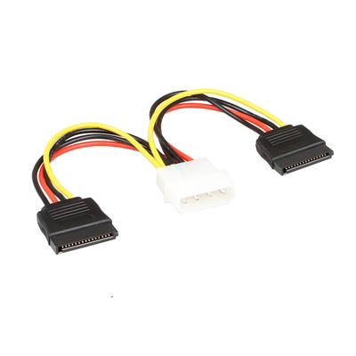OEM SATA Power Wire Harness Cable SATA 1 إلى 2 4 Pin Molex Connecter To 2