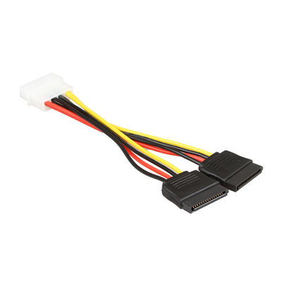 OEM SATA Power Wire Harness Cable SATA 1 إلى 2 4 Pin Molex Connecter To 2