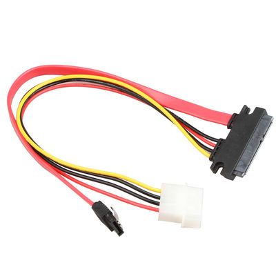 كابل تسخير أسلاك البيانات ROHS SATA III SATA 7 + 15Pin 22Pin إلى SATA 7Pin + 4Pin