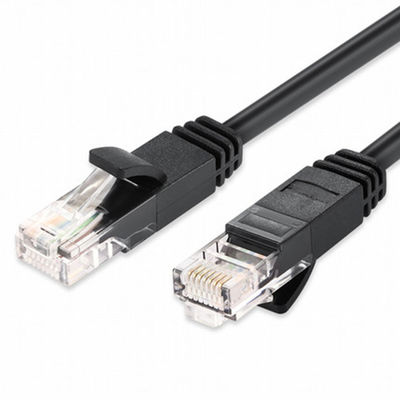 كابل سلك التصحيح الأسود CCA UTP FTP Cat5e مع موصل ذكر RJ45