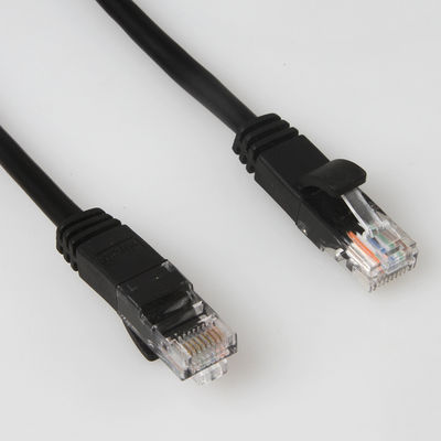 كابل سلك التصحيح الأسود CCA UTP FTP Cat5e مع موصل ذكر RJ45