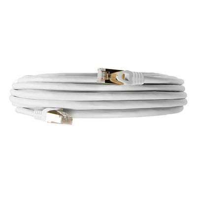0.5-90m RJ45 Patch Cord ، Double Shield White Cat 7 Ethernet Cable