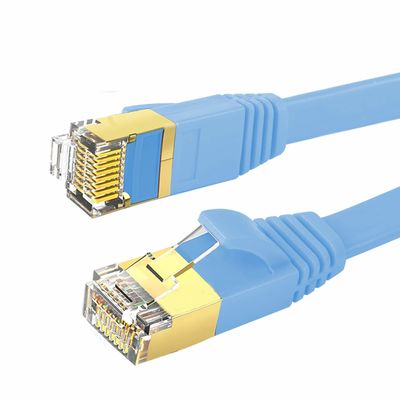 كابل إيثرنت Cat 7 ثابت 600 ميجاهرتز ، كابل Cat7 SFTP العملي الأزرق BC
