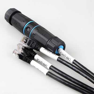 كابل إيثرنت 4 في 1 مضاد للماء Cat 6a ، كابل جذع RJ45 Cat6a ذو 4 فروع