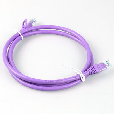 Rj45 Purple Cat6a Patch Cord HDPE Insulation لشاشة LED للشبكة