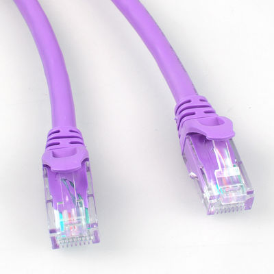 Rj45 Purple Cat6a Patch Cord HDPE Insulation لشاشة LED للشبكة