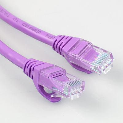 Rj45 Purple Cat6a Patch Cord HDPE Insulation لشاشة LED للشبكة