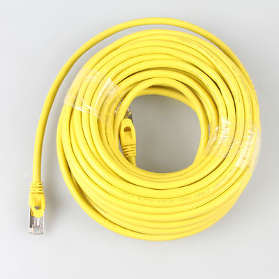 كابل أصفر خارجي Cat7 SSTP ، سلك تصحيح عملي 26AWG LSZH